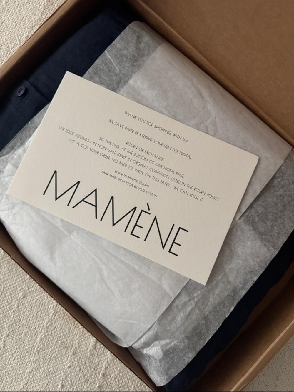 Mamene Studio Shirt Dress in Linen - Navy - size 1 (4-8 equivalent)